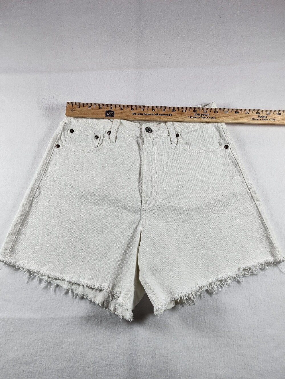 Abercrombie Curve Love High Rise Dad Shorts White Denim Size 29 - Picture 4 of 8